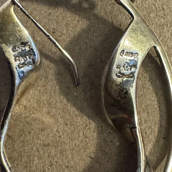 Sterling Silver Dangle Earrings - Picture 2 of 2